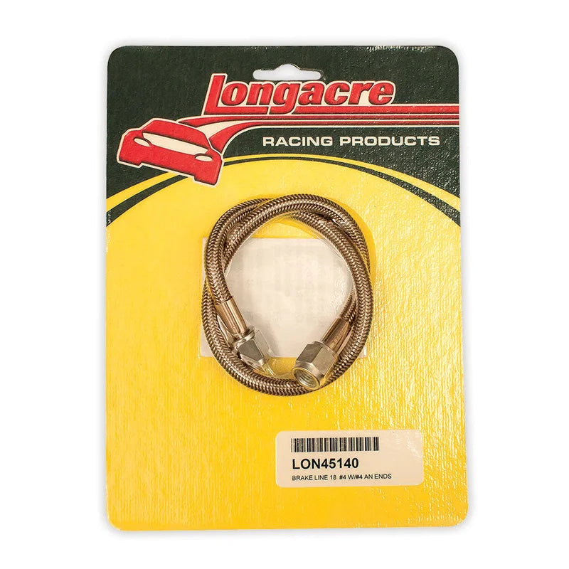 LONGACRE BRAKE LINE - 18" #4 w- #4 AN BOTH ENDS