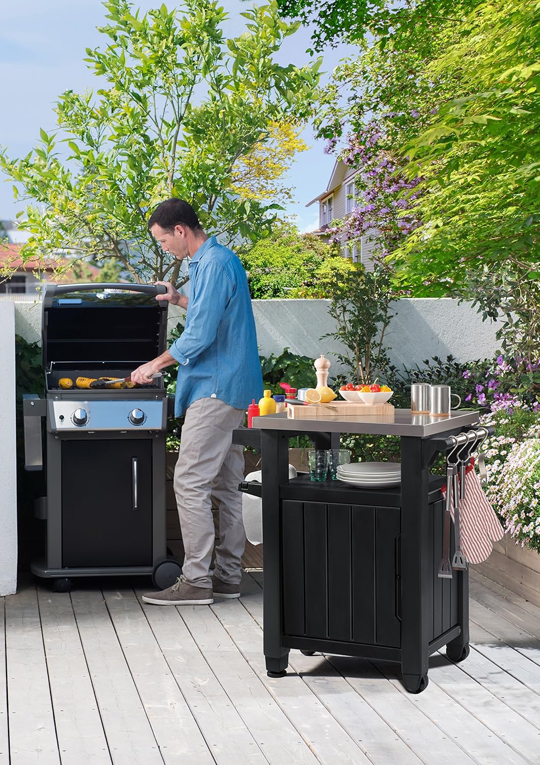 UNITY mini barbecue trolley - Gray - 105 liters