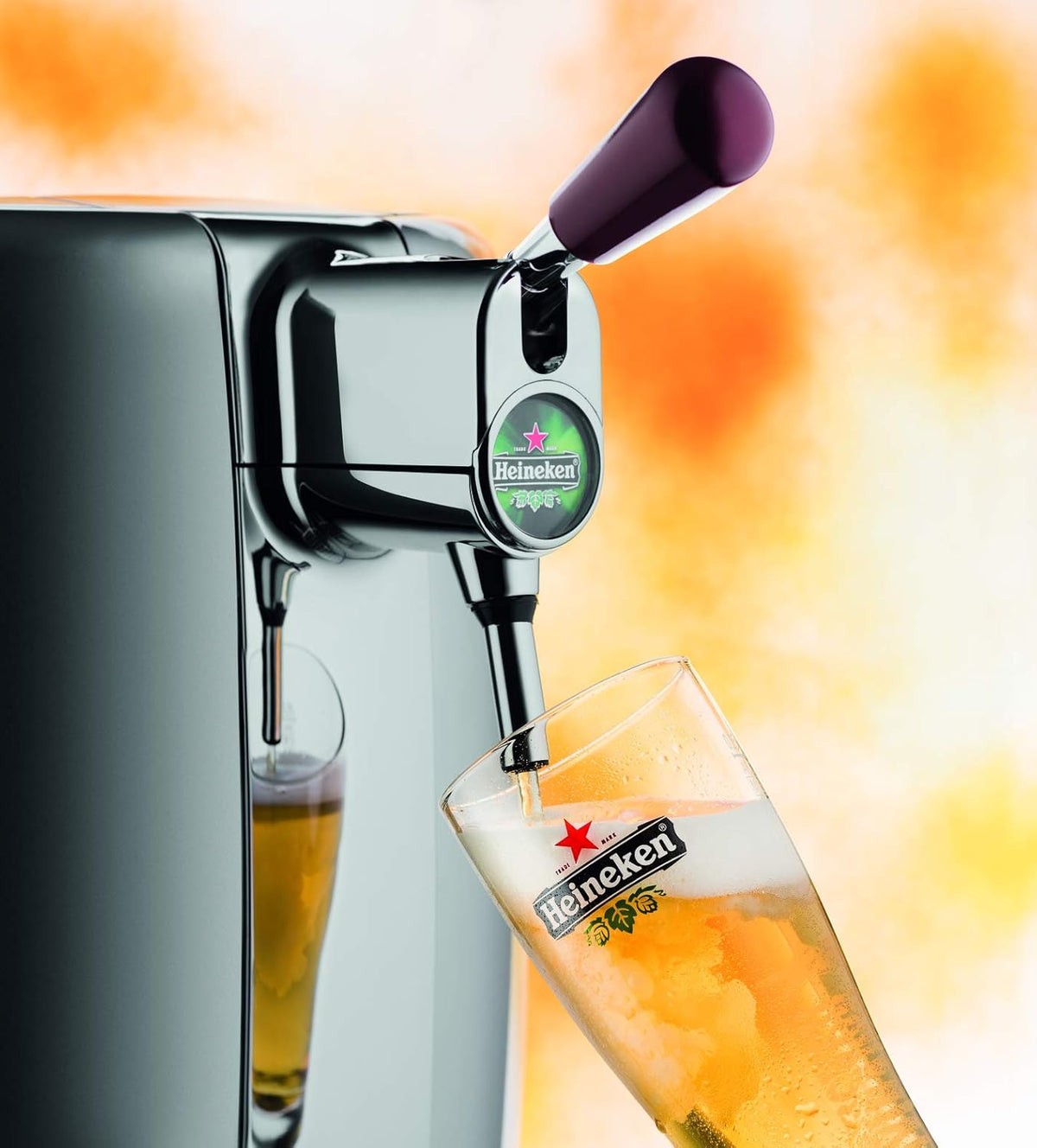 Krups BeerTender Silver and chrome Beer machine Pressure for home Beer tap Beer pump Box 2 glasses YY2931FD
