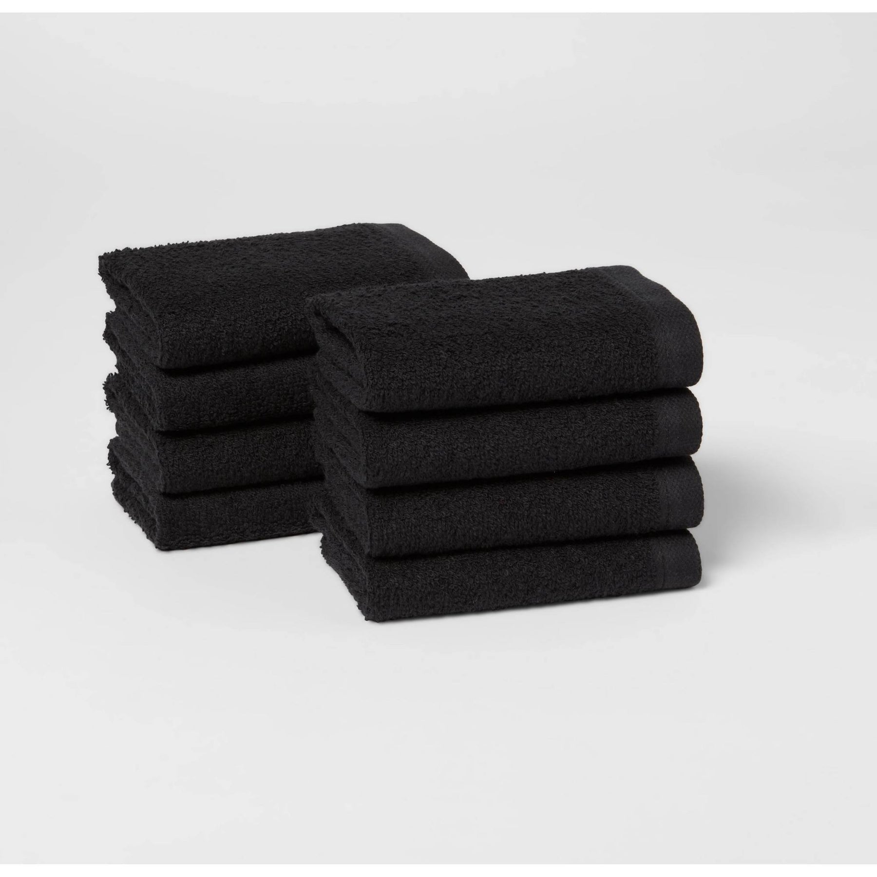 8pc Antimicrobial Bath Towel/Washcloth Set Black - Room Essentials - Product image 1