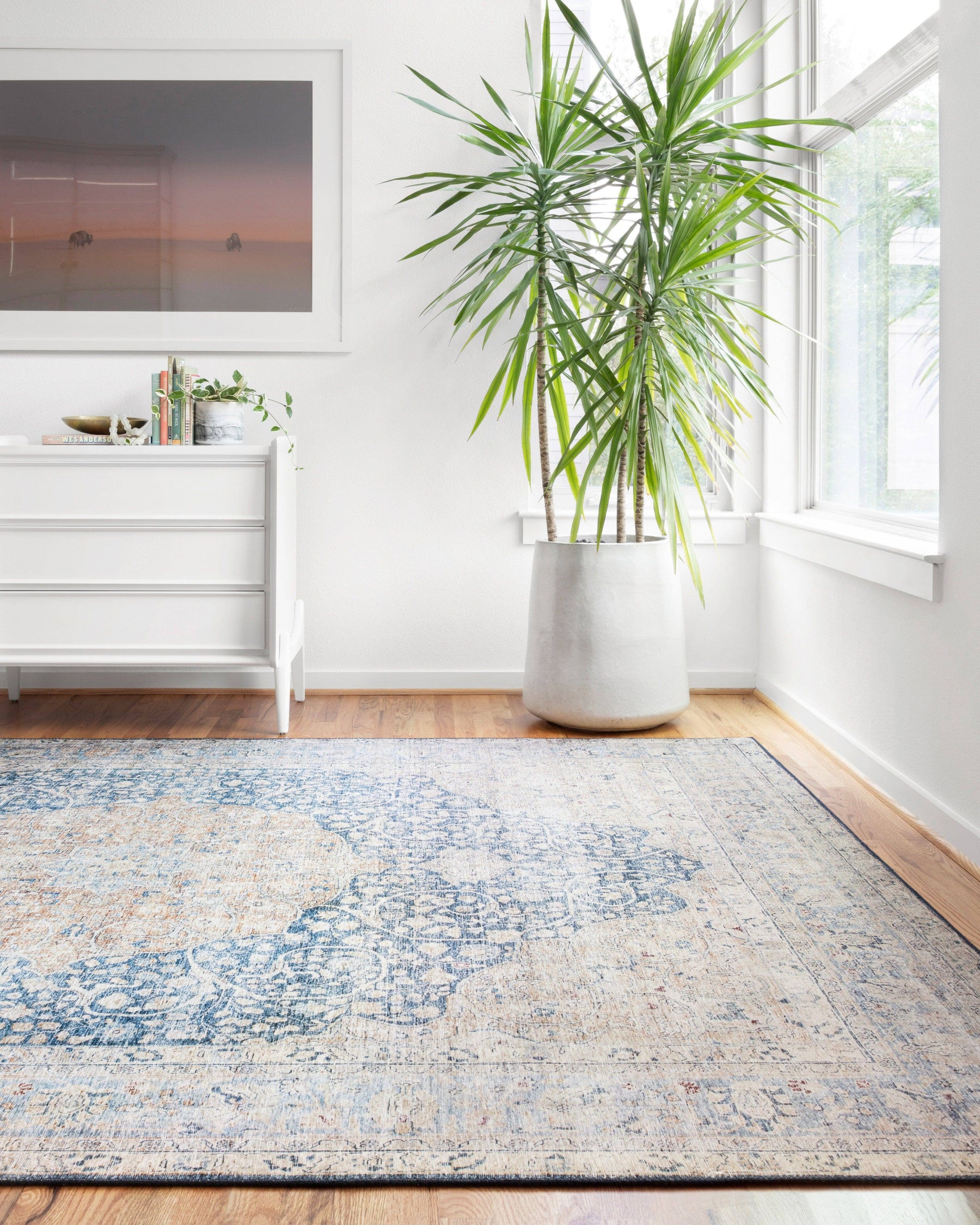 Loloi II Layla LAY-07 Blue Tangerine Rug - 7 ft 6 in x 9 ft 6 in - Product image 1