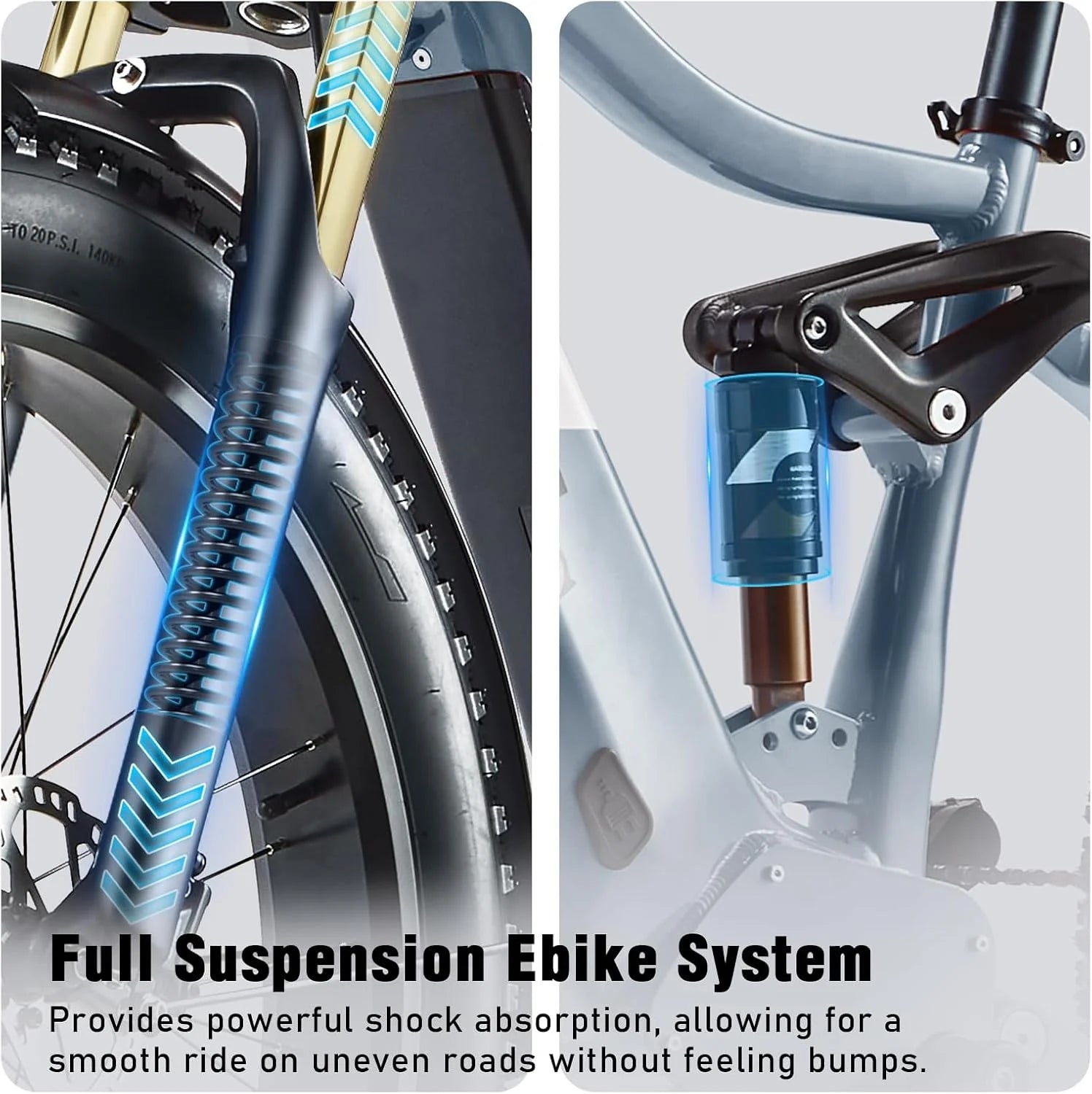 Dual Motors AWD 2000W Electric Bike for Adult 26'', UL2849 48V 60AH Removable Battery E - Product image 25