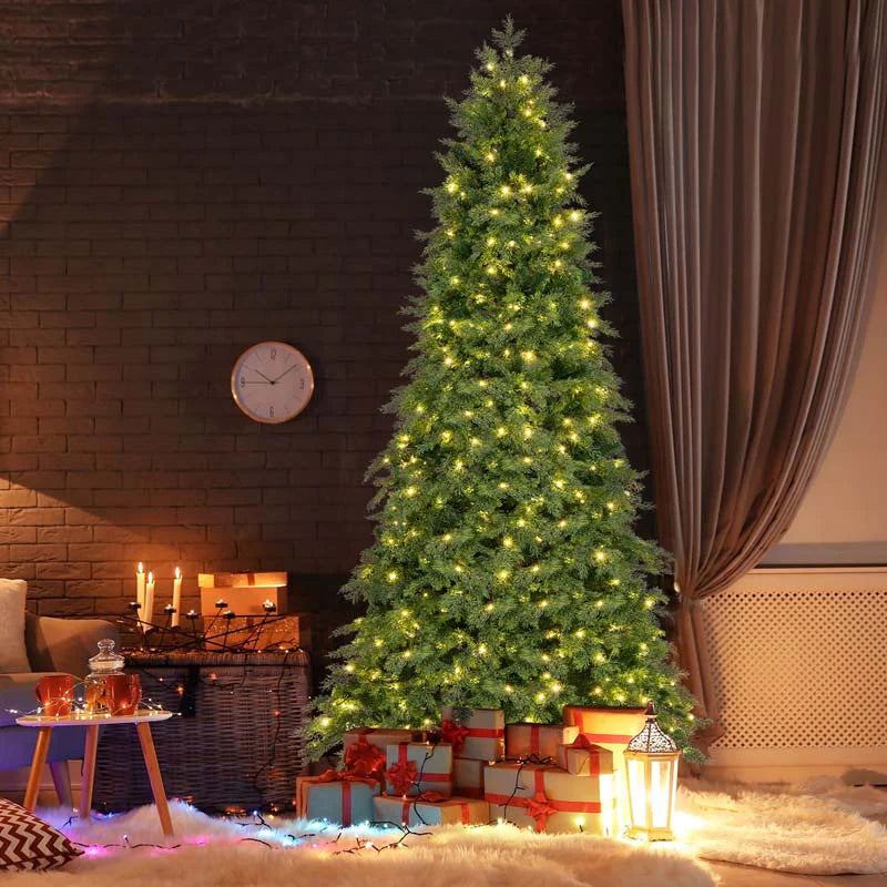 6/7.5 FT Pre-Lit Artificial Christmas Tree, PE/PVC Mixed Tips, Hinged Xmas Tree with Remote - Product image 11