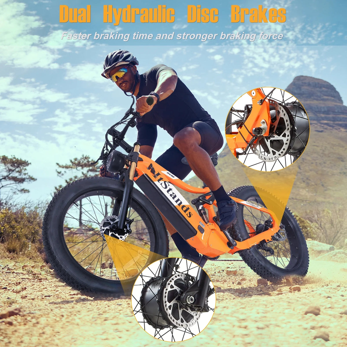 Dual Motors AWD 2000W Electric Bike for Adult 26'', UL2849 48V 60AH Removable Battery E - Product image 19
