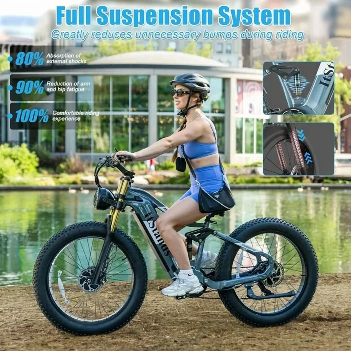 Dual Motors AWD 2000W Electric Bike for Adult 26'', UL2849 48V 60AH Removable Battery E - Product image 22