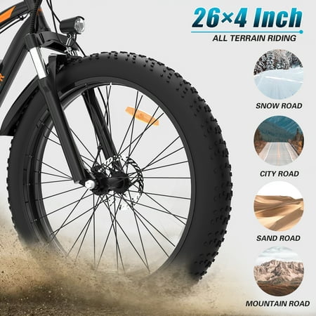 Aostirmotor Electric Mountain Bike, 48V 13AH Removable Lithium Battery 750W Ebike with Rack - Product image 4
