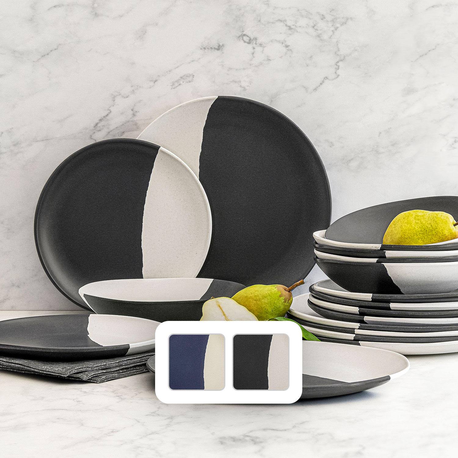 Member's Mark 18-Piece Bamboo Melamine Dinnerware Set (Pewter) - Product image 1