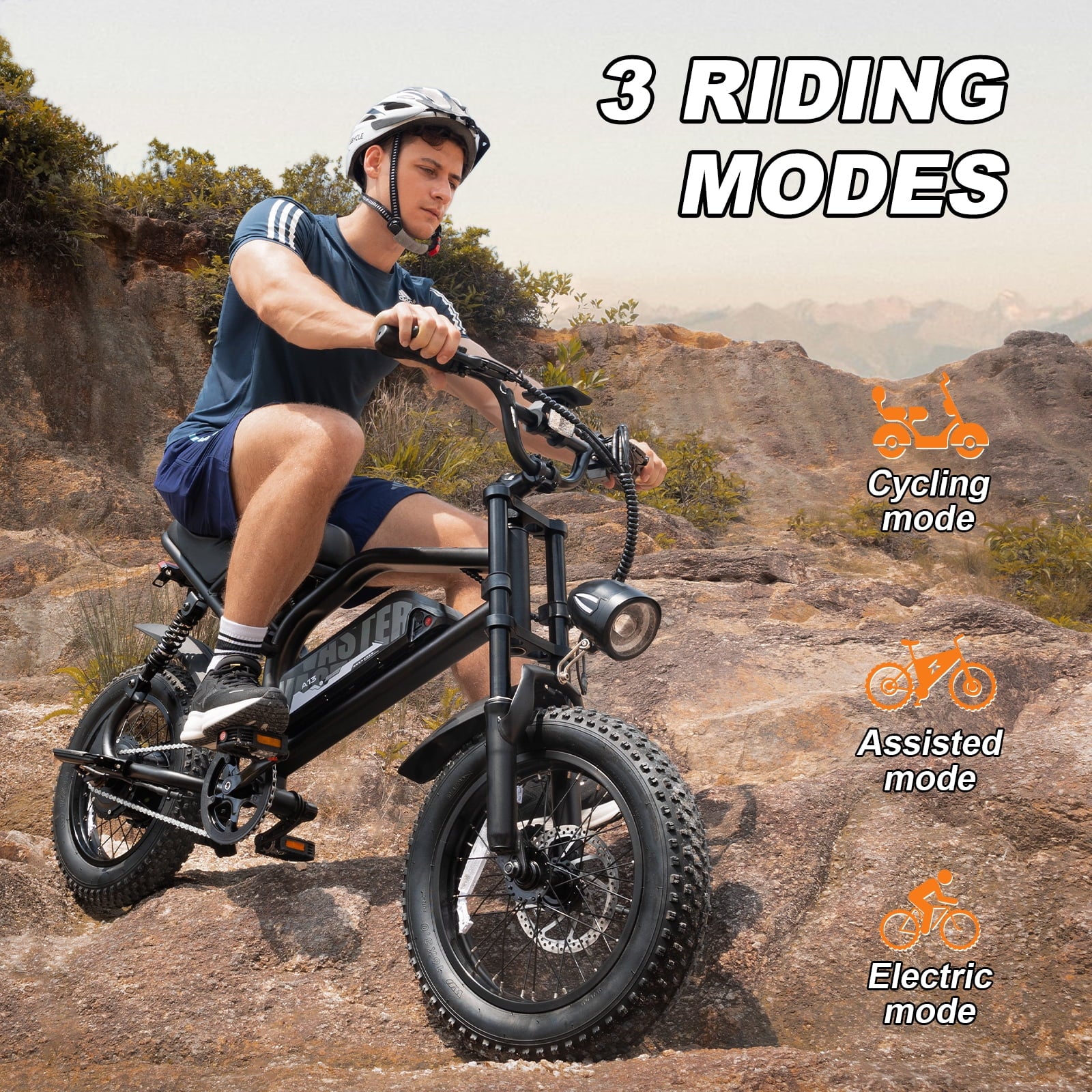 AVDL Electric Bike, 16" Fat Tire Ebike, 500W Motor, 48V 12ah Removable Battery, 4x Suspension - Product image 5