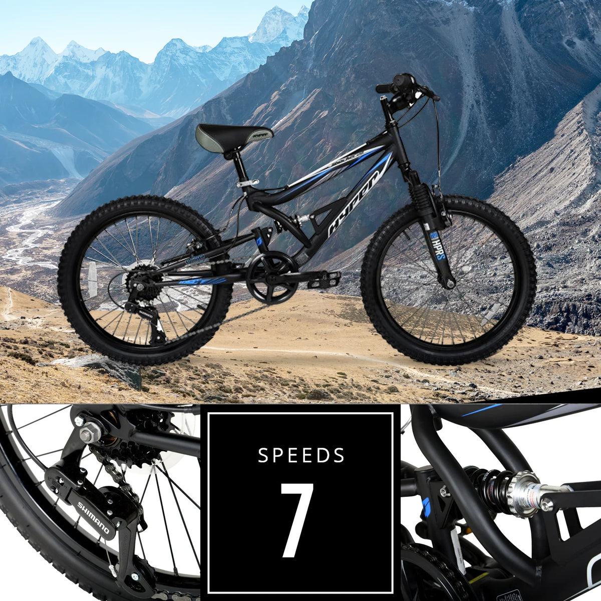 Hyper Bicycles 20" Boys Shocker Mountain Bike, Kids, Black, Recommended Age Group 8 to 13 Years Old - Product image 4