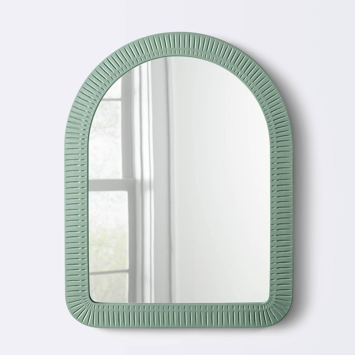 Arch Dot and Dash Resin Decorative Wall Mirror - Frosted Sage Green - Cloud Island - Product image 1