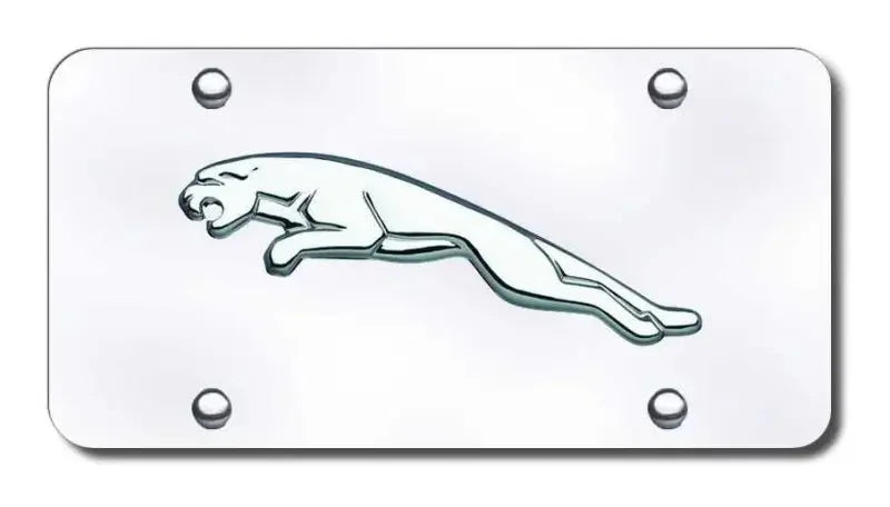 JAG.CC Automotive Gold License Plate Chrome Jaguar Logo