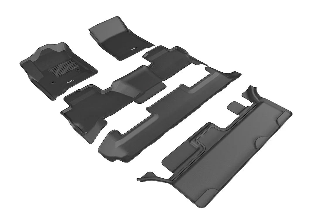 3D MAXpider L1GM01401509 - 2015-2020 GMC Yukon Kagu 1st & 2nd & 3rd Row Floormats - Black